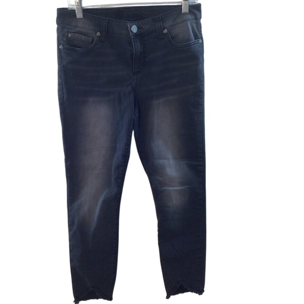 SALE Women's Kut from the Kloth Charcoal Ankle Cropped Jeans Raw Hem Size 10
